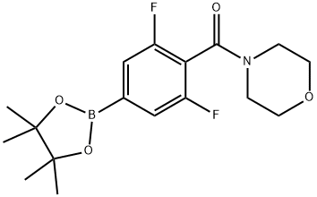 (2,6-Difluoro-4-(4,4,5,5-tetramethyl-1,3,2-dioxaborolan-2-yl)phenyl)(morpholino)methanone Structure