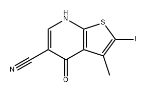 Thieno[2,3-b]pyridine-5-carbonitrile, 4,7-dihydro-2-iodo-3-methyl-4-oxo- Structure
