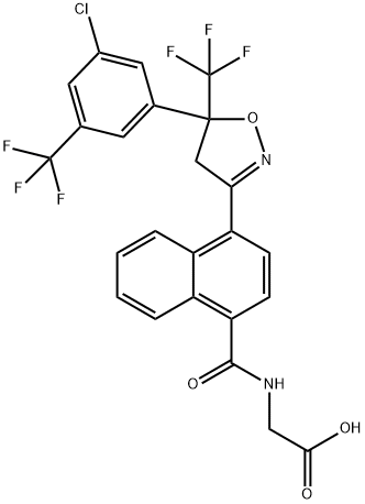 Glycine, N-[[4-[5-[3-chloro-5-(trifluoromethyl)phenyl]-4,5-dihydro-5-(trifluoromethyl)-3-isoxazolyl]-1-naphthalenyl]carbonyl]- Structure