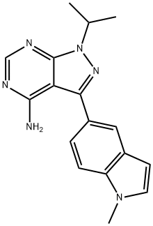 1-(1-Methylethyl)-3-(1-methyl-1H-indol-5-yl)-1H-pyrazolo[3,4-d]pyrimidin-4-amine Structure