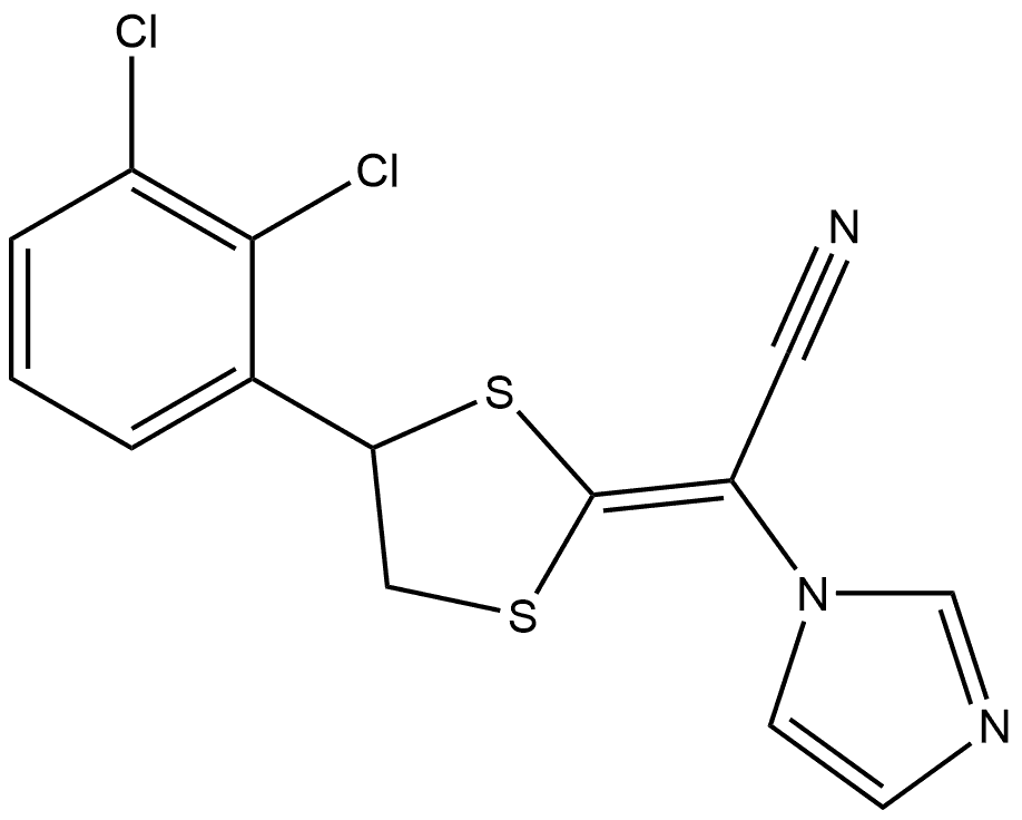 1H-Imidazole-1-acetonitrile, α-[4-(2,3-dichlorophenyl)-1,3-dithiolan-2-ylidene]-, (αE)- Structure