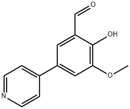 Benzaldehyde, 2-hydroxy-3-methoxy-5-(4-pyridinyl)- Structure