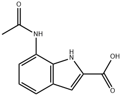 1H-Indole-2-carboxylic acid, 7-(acetylamino)- Structure