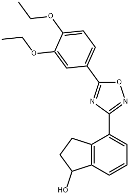 1H-Inden-1-ol, 4-[5-(3,4-diethoxyphenyl)-1,2,4-oxadiazol-3-yl]-2,3-dihydro- 구조식 이미지