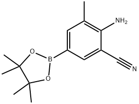 Benzonitrile, 2-amino-3-methyl-5-(4,4,5,5-tetramethyl-1,3,2-dioxaborolan-2-yl)- Structure