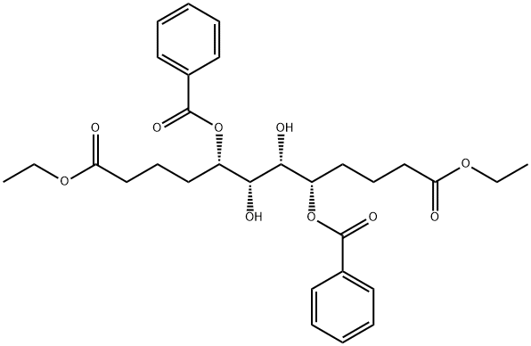 Dodecanedioic acid, 5,8-bis(benzoyloxy)-6,7-dihydroxy-, diethyl ester, [5S-(5R*,6R*,7R*,8R*)]- Structure