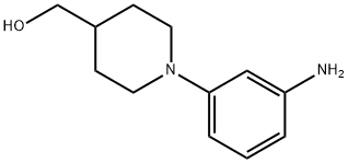 4-Piperidinemethanol, 1-(3-aminophenyl)- Structure