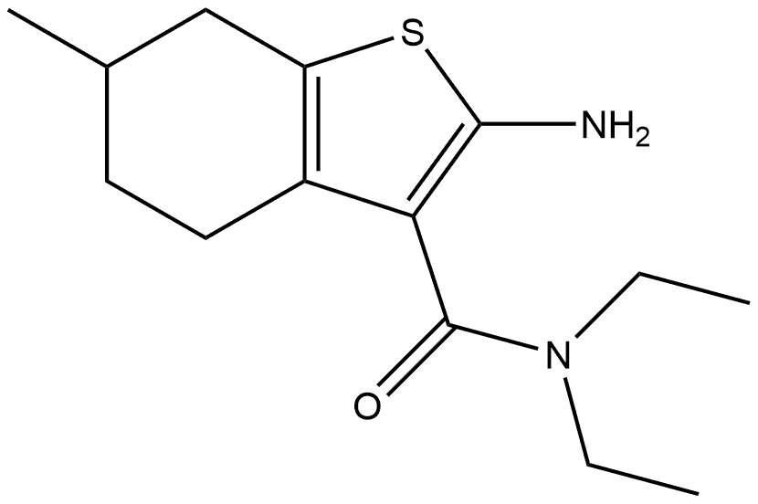 2-amino-N,N-diethyl-6-methyl-4,5,6,7-tetrahydrobenzothiophene-3-carboxamide Structure