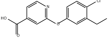 4-Pyridinecarboxylic acid, 2-(4-chloro-3-ethylphenoxy)- Structure