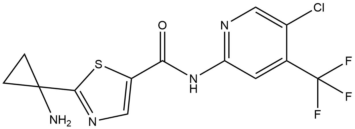 2-(1-aminocyclopropyl)-N-(5-chloro-4-(trifluoromethyl)pyridin-2-yl)thiazole-5-carboxamide Structure