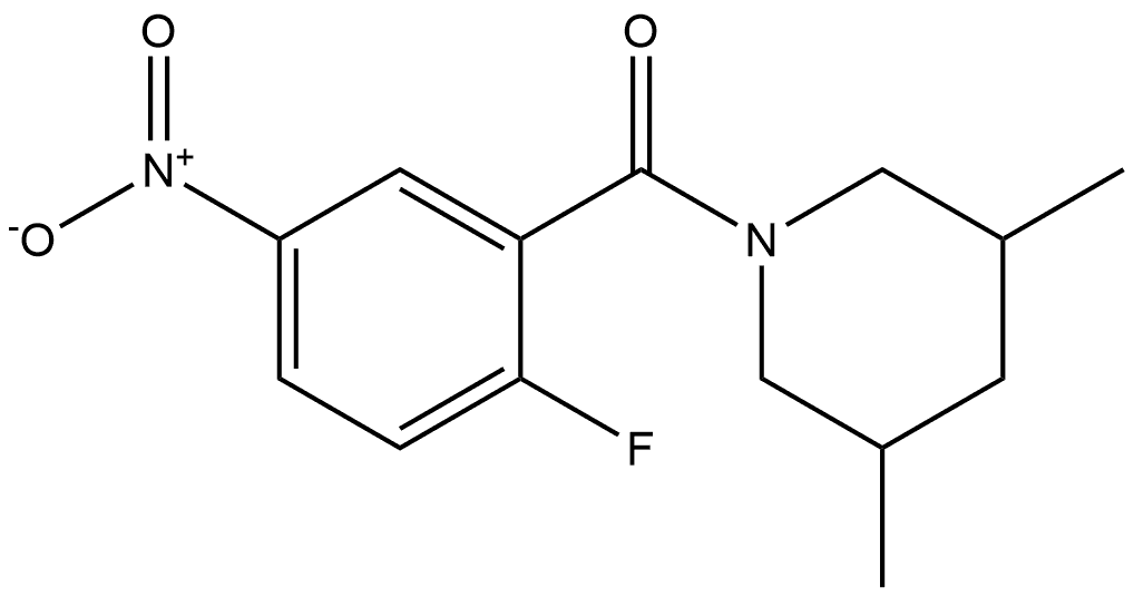 (3,5-dimethylpiperidin-1-yl)(2-fluoro-5-nitrophenyl)methanone Structure