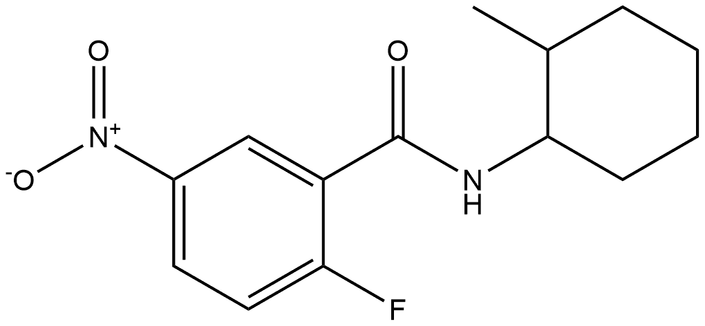 2-fluoro-N-(2-methylcyclohexyl)-5-nitrobenzamide 구조식 이미지