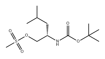 Carbamic acid, N-[(1S)-3-methyl-1-[[(methylsulfonyl)oxy]methyl]butyl]-, 1,1-dimethylethyl ester 구조식 이미지