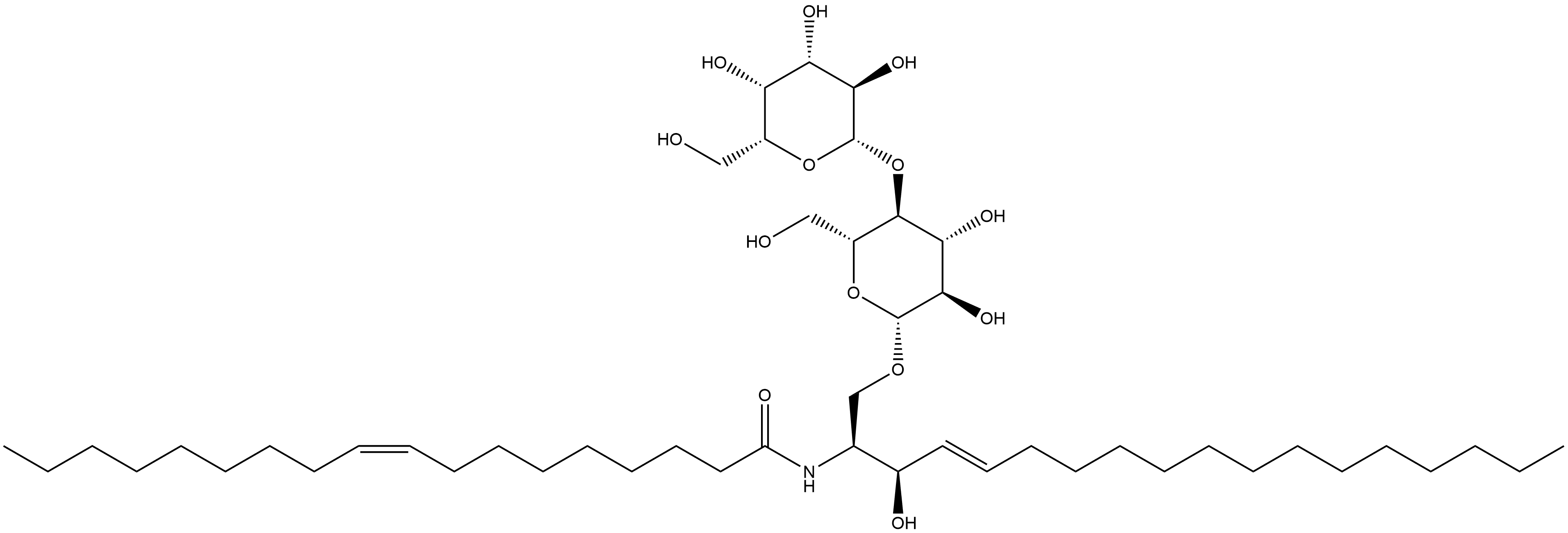 9-Octadecenamide, N-[(1S,2R,3E)-1-[[(4-O-β-D-galactopyranosyl-β-D-glucopyranosyl)oxy]methyl]-2-hydroxy-3-heptadecen-1-yl]-, (9Z)- Structure