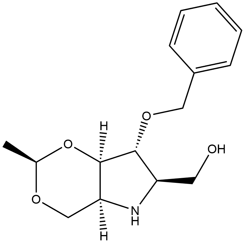 1,3-Dioxino[5,4-b]pyrrole-6-methanol, hexahydro-2-methyl-7-(phenylmethoxy)-, (2R,4aS,6R,7R,7aR)- 구조식 이미지