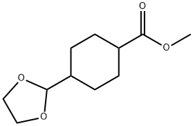 Cyclohexanecarboxylic acid, 4-(1,3-dioxolan-2-yl)-, methyl ester 구조식 이미지