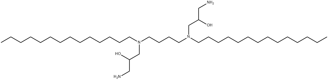 2-Propanol, 1,1'-[1,4-butanediylbis(tetradecylimino)]bis[3-amino- Structure