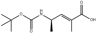 2-Pentenoic acid, 4-[[(1,1-dimethylethoxy)carbonyl]amino]-2-methyl-, (2E,4R)- Structure