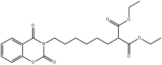 Propanedioic acid, 2-[6-(2,4-dioxo-2H-1,3-benzoxazin-3(4H)-yl)hexyl]-, 1,3-diethyl ester Structure