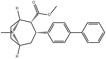 8-Azabicyclo[3.2.1]octane-2-carboxylic acid, 3-[1,1'-biphenyl]-4-yl-8-methyl-, methyl ester, (1S,2R,3R,5R)- Structure