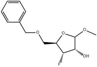 D-Ribofuranoside, methyl 3-deoxy-3-fluoro-5-O-(phenylmethyl)- Structure