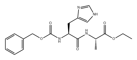 L-Alanine, N-[N-[(phenylmethoxy)carbonyl]-L-histidyl]-, ethyl ester (9CI) Structure