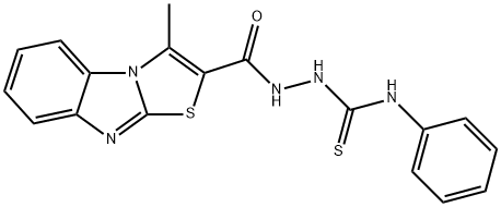 Thiazolo[3,2-a]benzimidazole-2-carboxylic acid, 3-methyl-, 2-[(phenylamino)thioxomethyl]hydrazide Structure