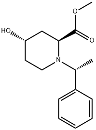 2-Piperidinecarboxylic acid, 4-hydroxy-1-[(1R)-1-phenylethyl]-, methyl ester, (2S,4S)- Structure