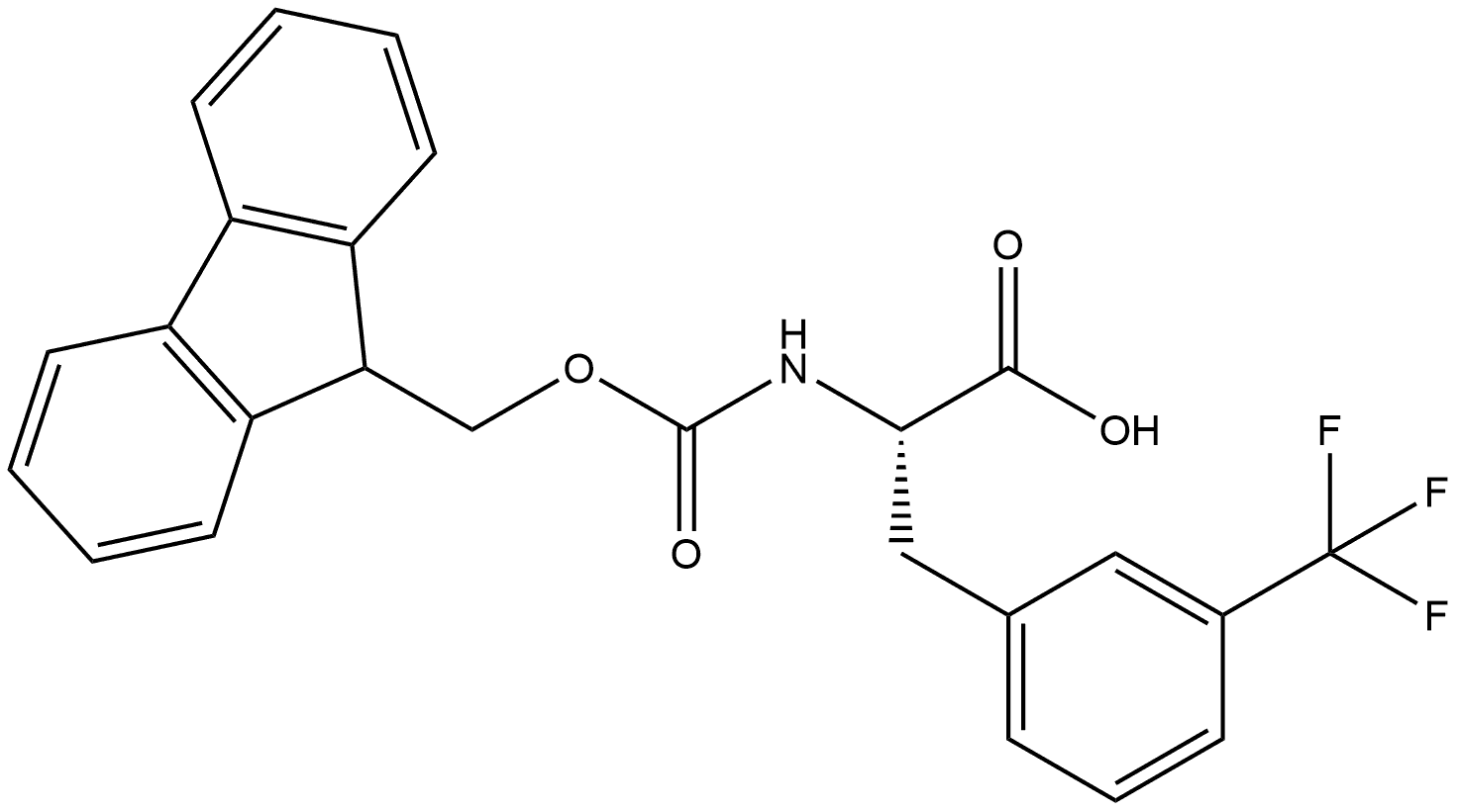 2-((((9H-fluoren-9-yl)methoxy)carbonyl)amino)-3-(3-(trifluoromethyl)phenyl)propanoic acid Structure