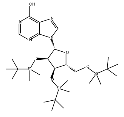 Inosine, 2',3',5'-tris-O-[(1,1-dimethylethyl)dimethylsilyl]- Structure