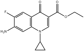 3-Quinolinecarboxylic acid, 7-amino-1-cyclopropyl-6-fluoro-1,4-dihydro-4-oxo-, ethyl ester Structure