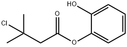 Butanoic acid, 3-chloro-3-methyl-, 2-hydroxyphenyl ester 구조식 이미지