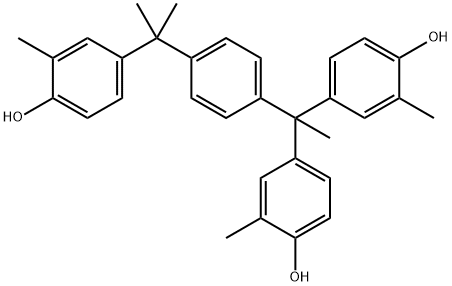 Phenol, 4,4'-[1-[4-[1-(4-hydroxy-3-methylphenyl)-1-methylethyl]phenyl]ethylidene]bis[2-methyl- Structure