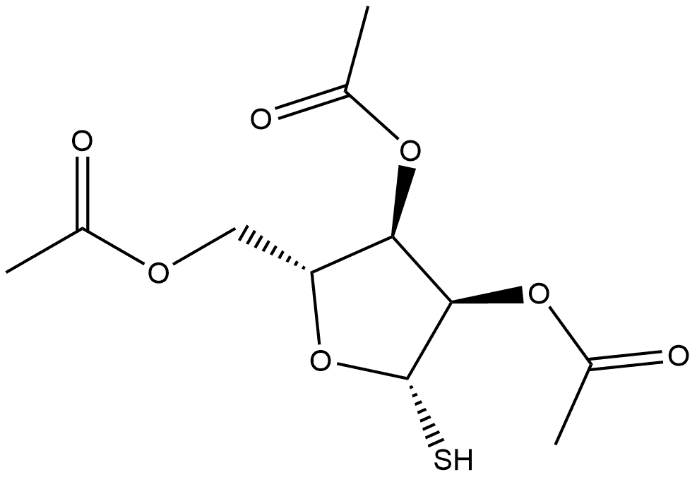 β-D-Ribofuranose, 1-thio-, 2,3,5-triacetate Structure