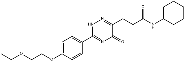 1,2,4-Triazine-6-propanamide, N-cyclohexyl-3-[4-(2-ethoxyethoxy)phenyl]-2,5-dihydro-5-oxo- Structure