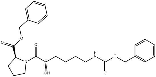 L-Proline, 1-[2-hydroxy-1-oxo-6-[[(phenylmethoxy)carbonyl]amino]hexyl]-, phenylmethyl ester, (S)- (9CI) Structure