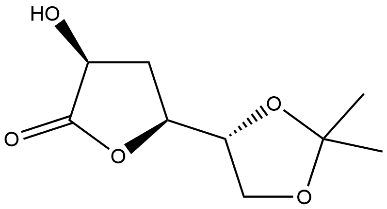 3-Deoxy-5,6-O-isopropylidene-D-arabino-hexonic acid, γ-lactone 구조식 이미지