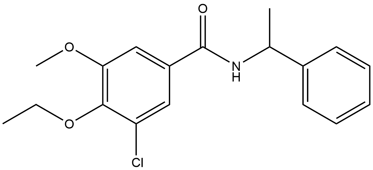 3-Chloro-4-ethoxy-5-methoxy-N-(1-phenylethyl)benzamide Structure