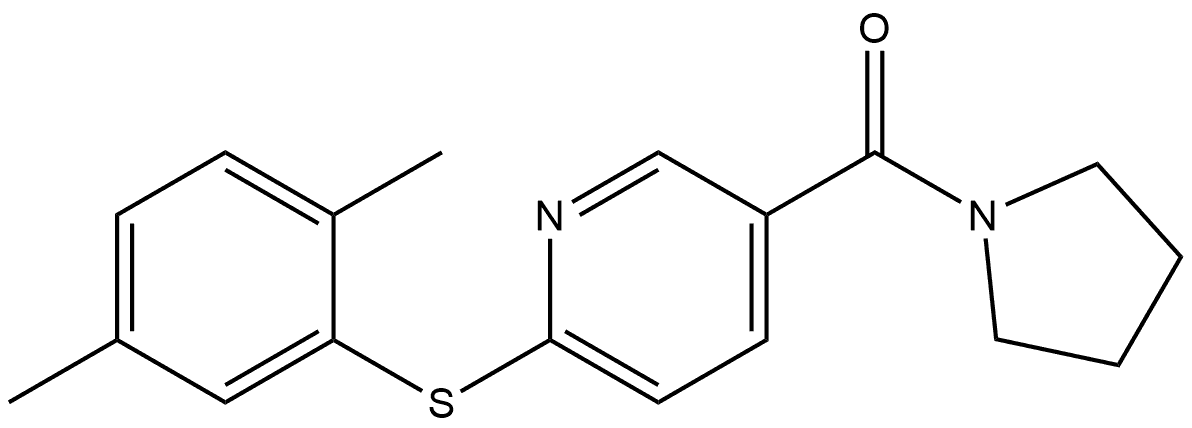 6-[(2,5-Dimethylphenyl)thio]-3-pyridinyl]-1-pyrrolidinylmethanone Structure