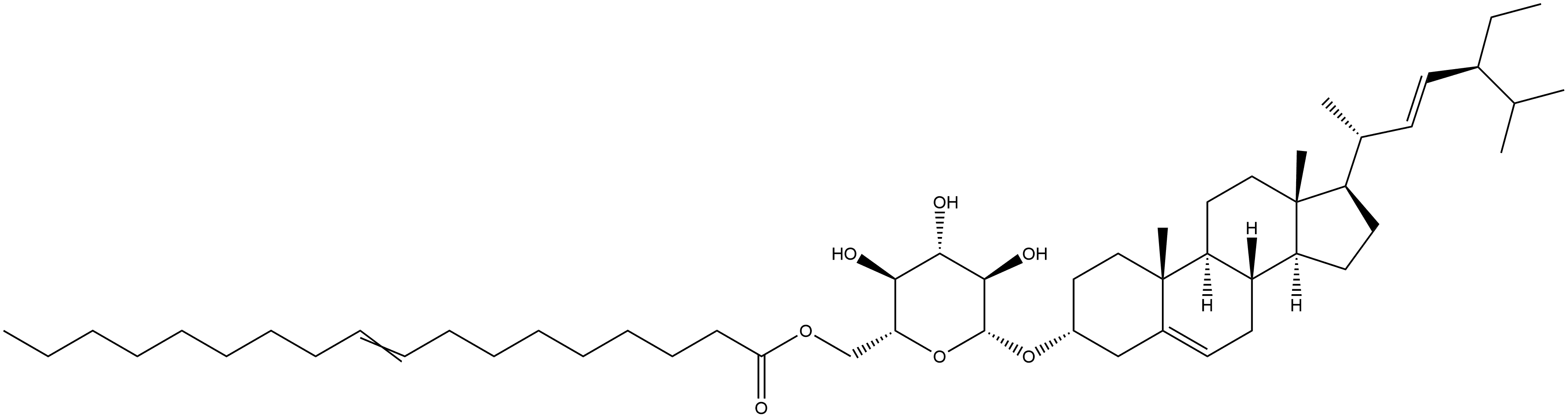 β-D-Glucopyranoside, (3β,22E)-stigmasta-5,22-dien-3-yl, 6-(9-octadecenoate), (Z)- Structure