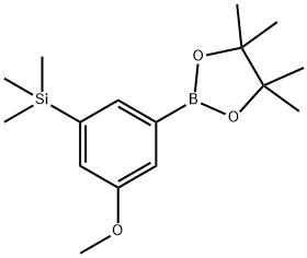 1,3,2-Dioxaborolane, 2-[3-methoxy-5-(trimethylsilyl)phenyl]-4,4,5,5-tetramethyl- Structure