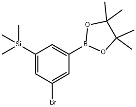 1,3,2-Dioxaborolane, 2-[3-bromo-5-(trimethylsilyl)phenyl]-4,4,5,5-tetramethyl- Structure