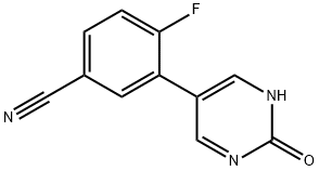 5-(5-Cyano-2-fluorophenyl)-2-hydroxypyrimidine Structure