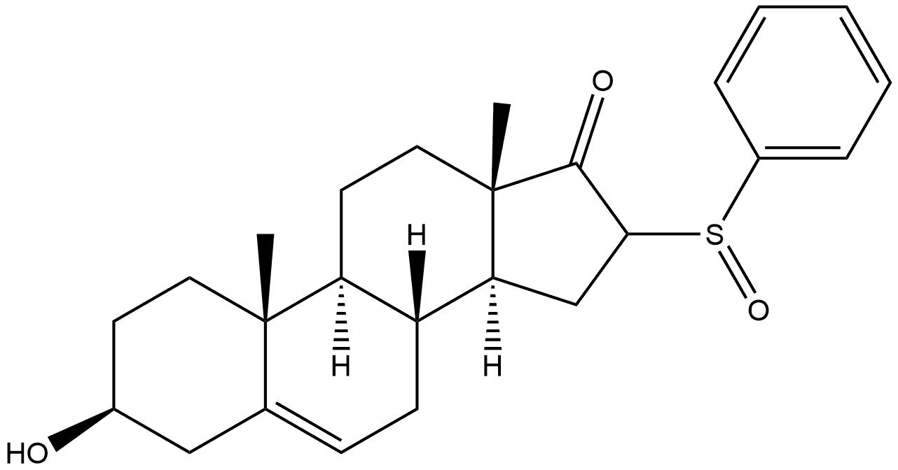 Androst-5-en-17-one, 3-hydroxy-16-(phenylsulfinyl)-, (3β)- Structure