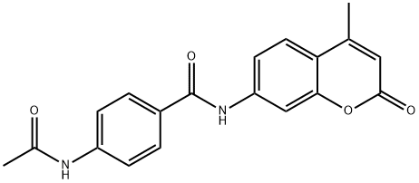 Benzamide, 4-(acetylamino)-N-(4-methyl-2-oxo-2H-1-benzopyran-7-yl)- Structure