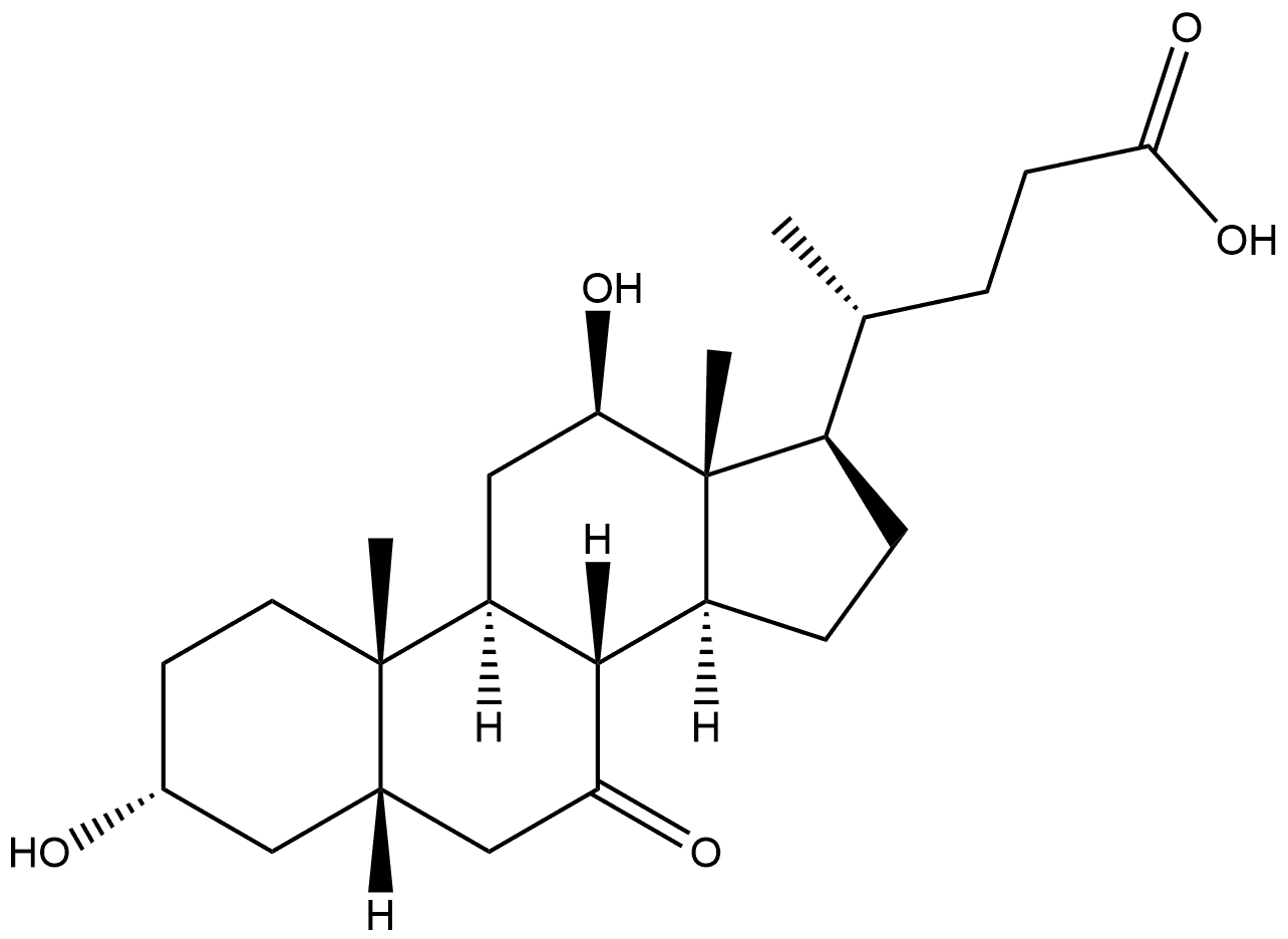 Cholan-24-oic acid, 3,12-dihydroxy-7-oxo-, (3α,5β,12β)- Structure