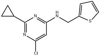 4-Pyrimidinamine, 6-chloro-2-cyclopropyl-N-(2-thienylmethyl)- Structure