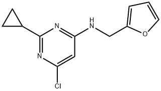 4-Pyrimidinamine, 6-chloro-2-cyclopropyl-N-(2-furanylmethyl)- Structure