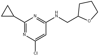 4-Pyrimidinamine, 6-chloro-2-cyclopropyl-N-[(tetrahydro-2-furanyl)methyl]- Structure