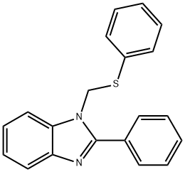 2-Phenyl-1-[(phenylsulfanyl)methyl]-1H-1,3-benzodiazole 구조식 이미지